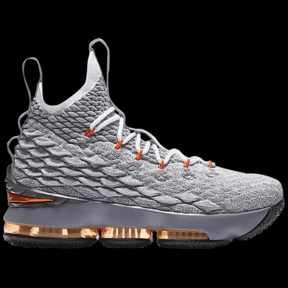 Nike Other - Nike Air Lebron 15 Grey Orange Basketball Sneakers